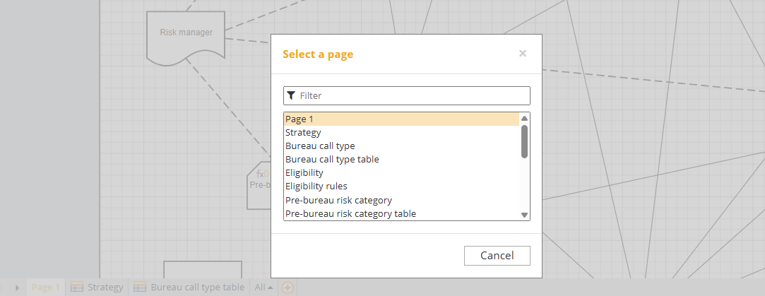 pagination dialog